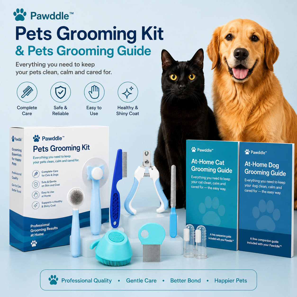 Pawddle™ Grooming Kit & Pet Grooming Guide